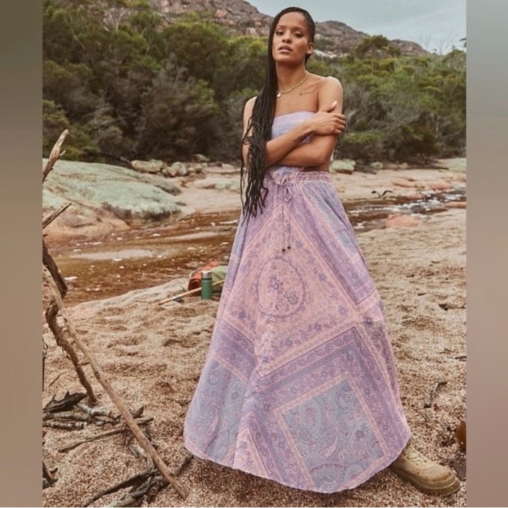 Pending Spell 2 pc Set. Farrah Half Moon Maxi skirt and travel scarf / top BNWT